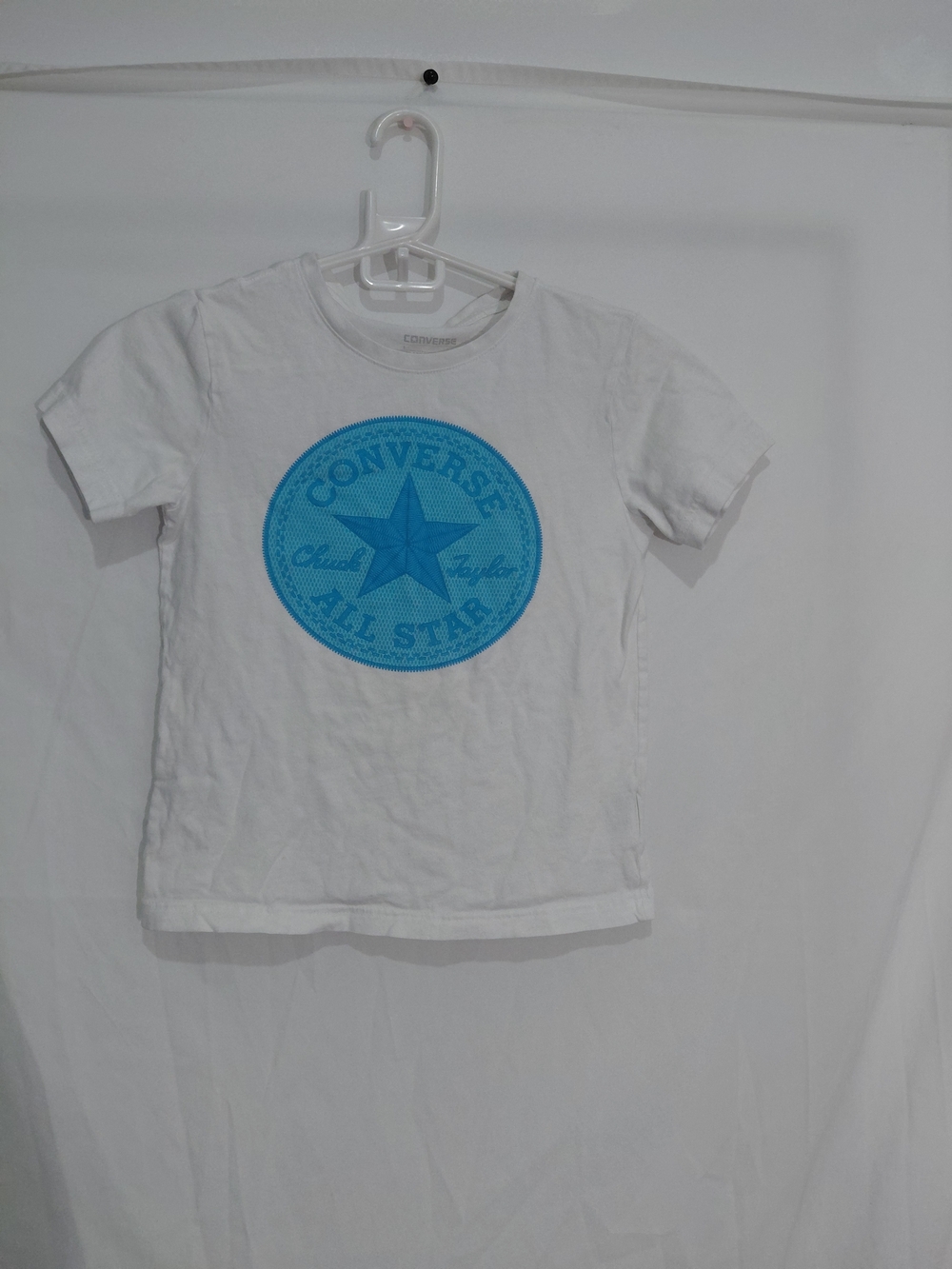 Converse White Tee with Blue All Star Emblem